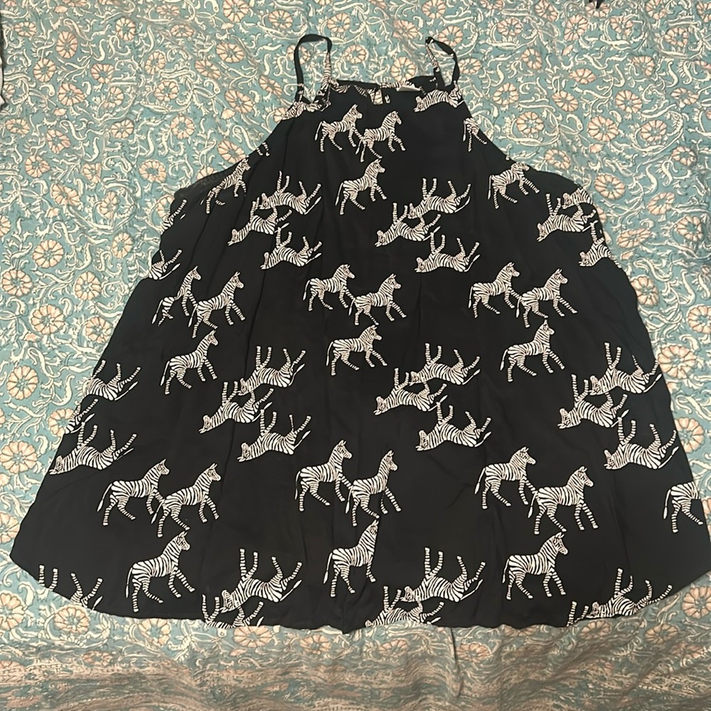 Halter-tank top with zebra pattern